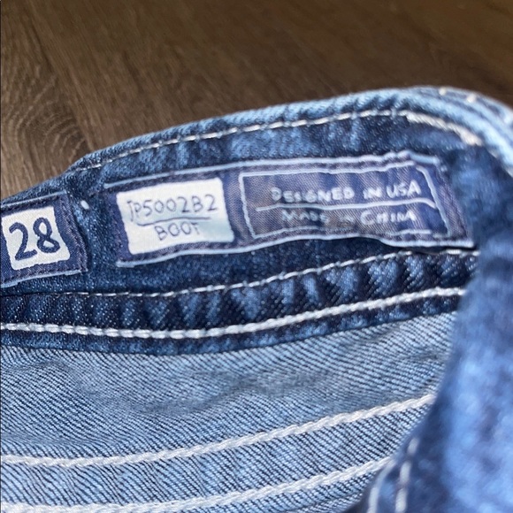 Miss Me Blue Denim Jeans bootcut jeans size 28 rhinestone embroidered embellish - Picture 5 of 10